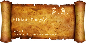 Pikker Margó névjegykártya